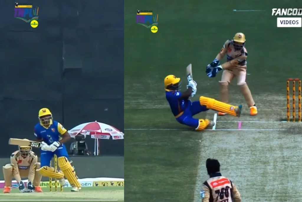 In TNPL, the young player played an unusual shot like Suryakumar, fell and hit a tremendous four, the video went viral