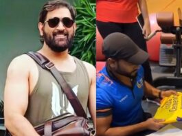 MS Dhoni signs autograph at gym in Ranchi