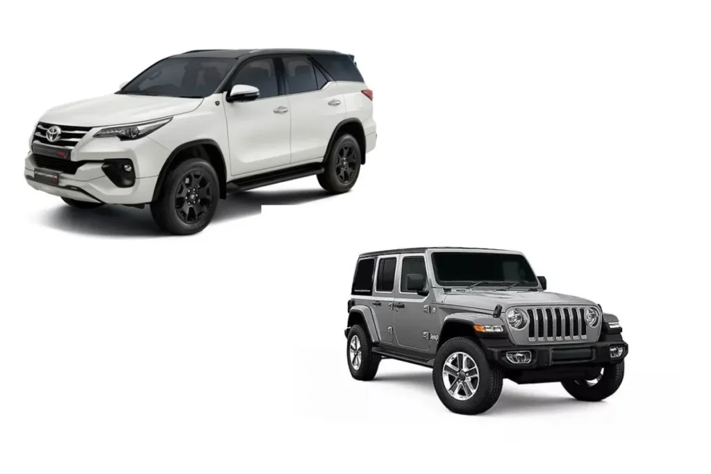 Jeep Wrangler Facelift vs Toyota Fortuner संभावित अंतर
