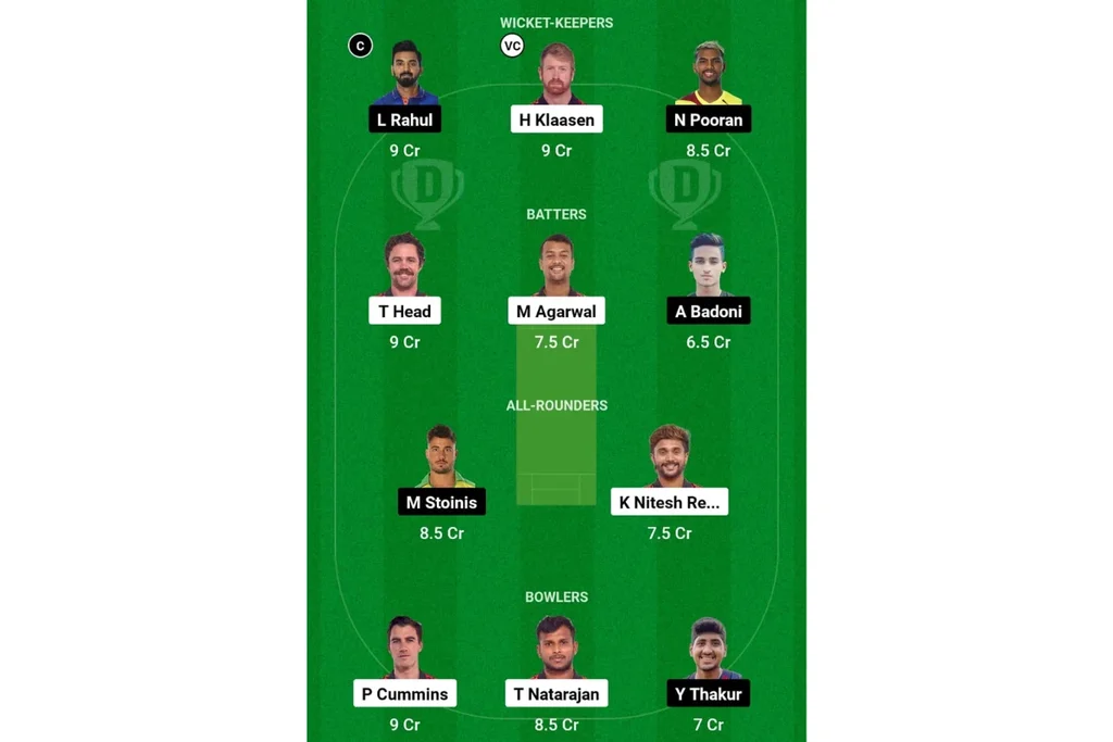 SRH vs LSG Dream 11