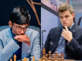 R Praggnanandhaa and Magnus Carlsen
