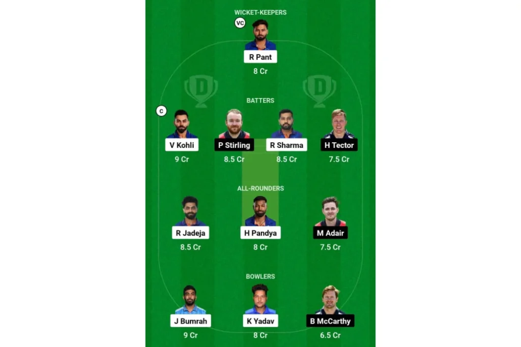 ICC T20 World Cup 2024 IND vs IRE Dream 11