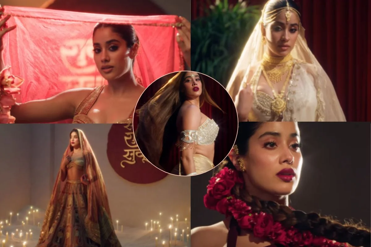 Janhvi Kapoor के इन ब्राइडल लुक को देख आप भी कहेंगे 'परम सुंदरी', हर दुल्हन  की पसंद बन सकती है ट्रेंडी गोल्डन अटायर