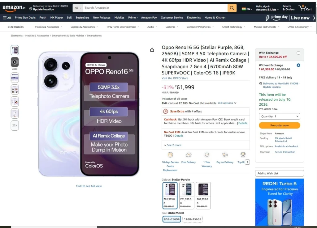 OPPO Reno 16